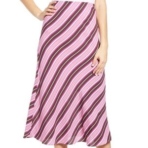 ✨Leith Women’s Pink Bias Cut Midi Skirt Size Small